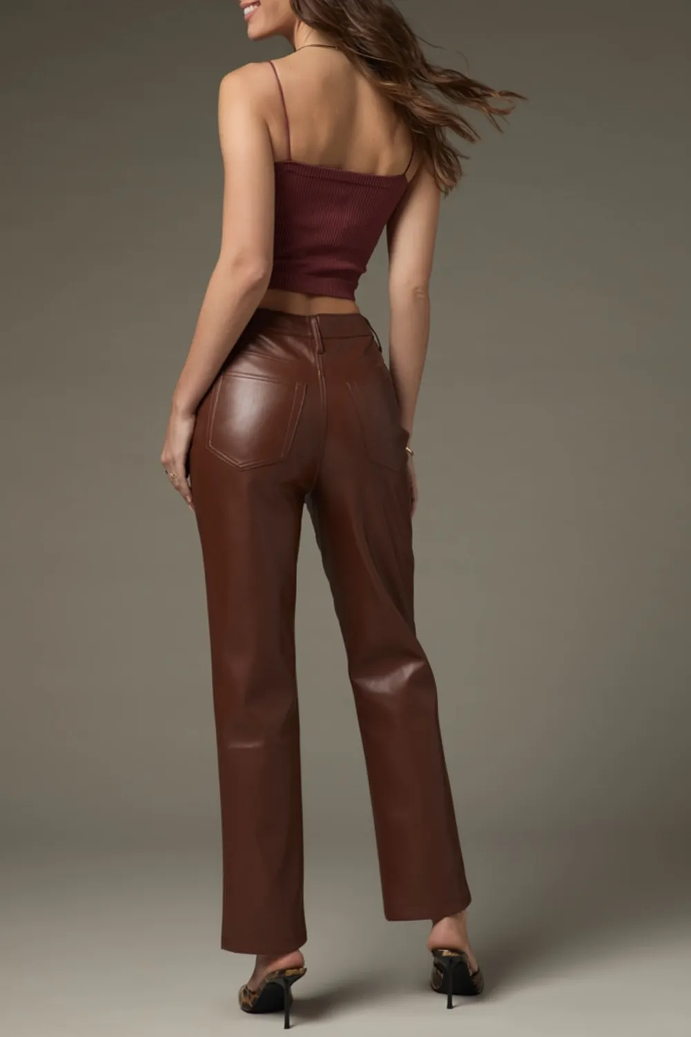 Karla Vegan Leather Straight Leg Pants