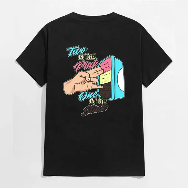 TWO IN THE PINK ONE IN THE STINK Fingers Black Print T-shirt