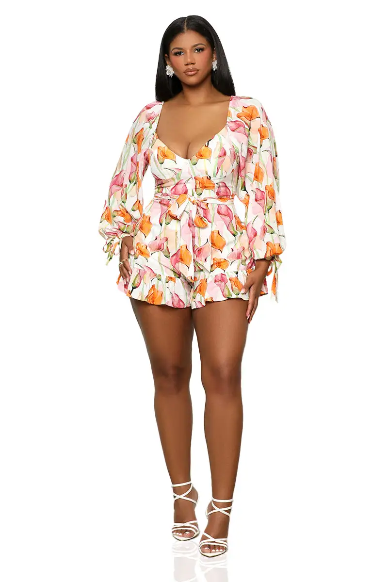 Garden Of Florals Romper (Orange Multi)