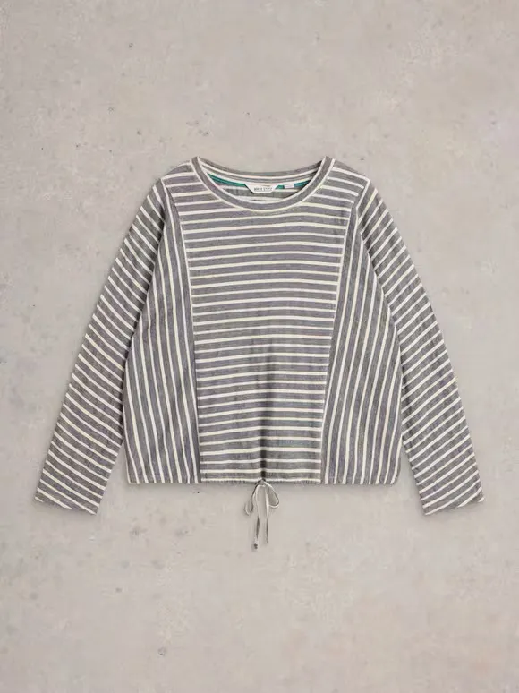 STRIPE TIE HEM TOP