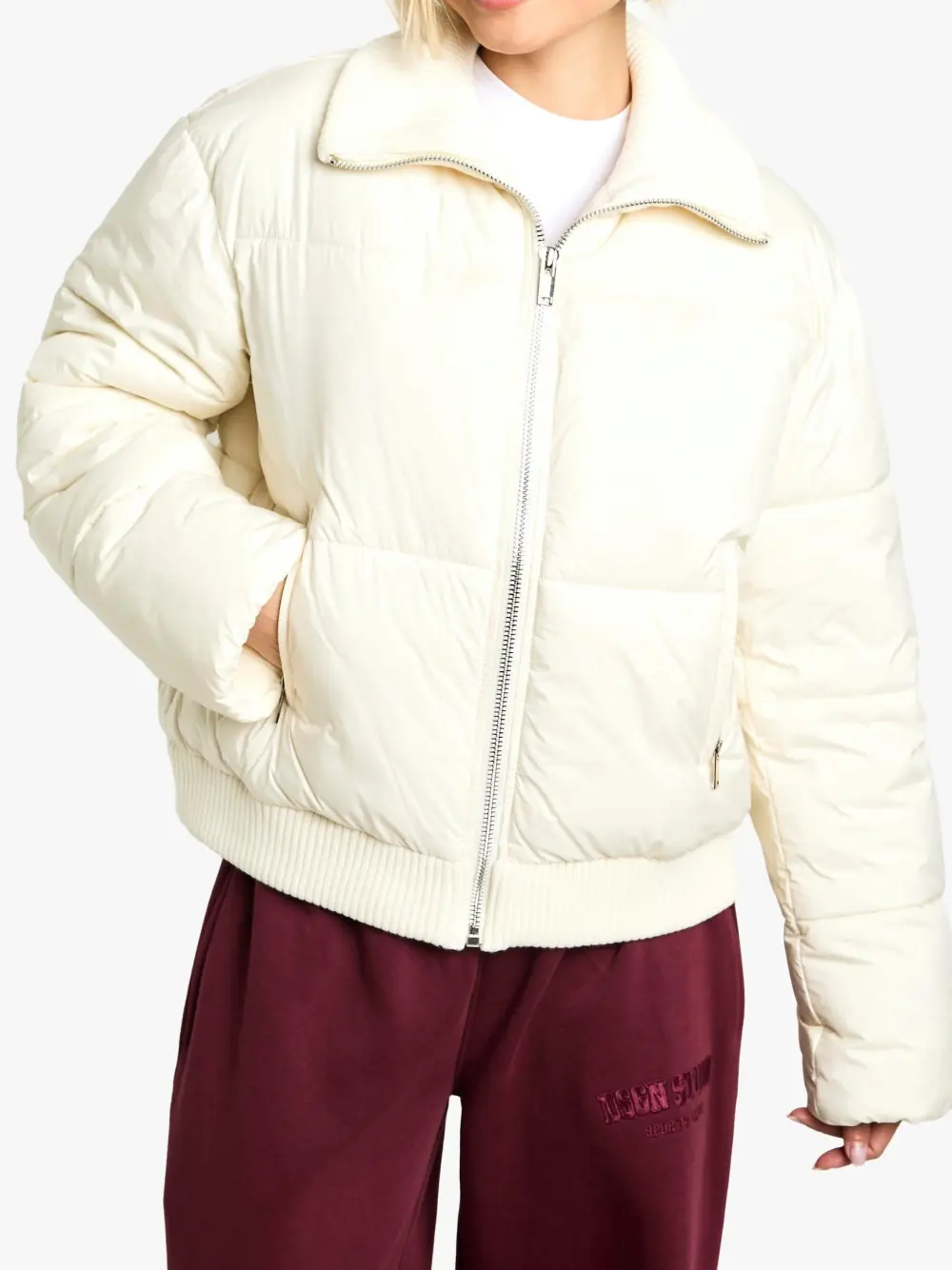 RIB DETAIL PUFFER JACKET