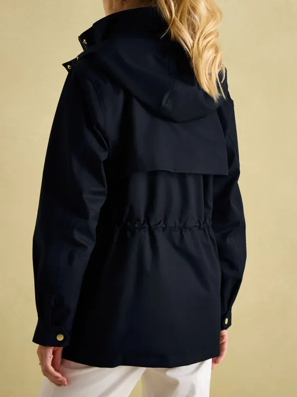 Fairford Navy Waterproof Raincoat with Hood