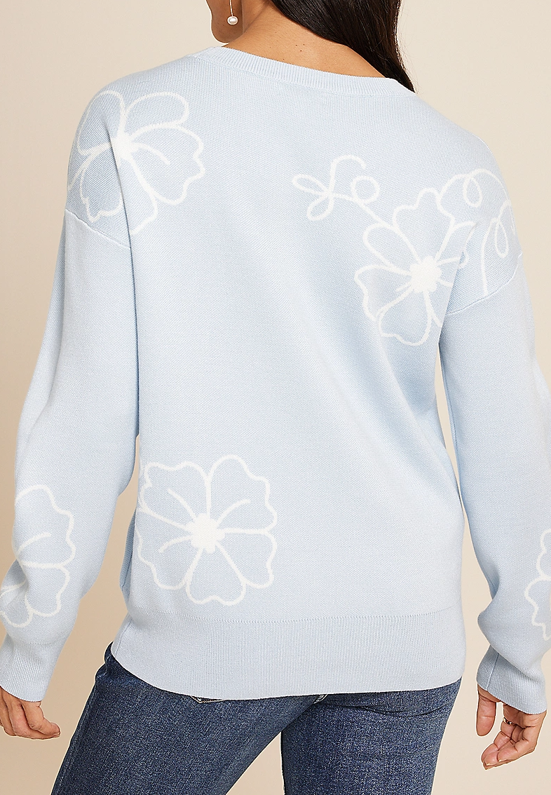 Floral Jacquard Sweater