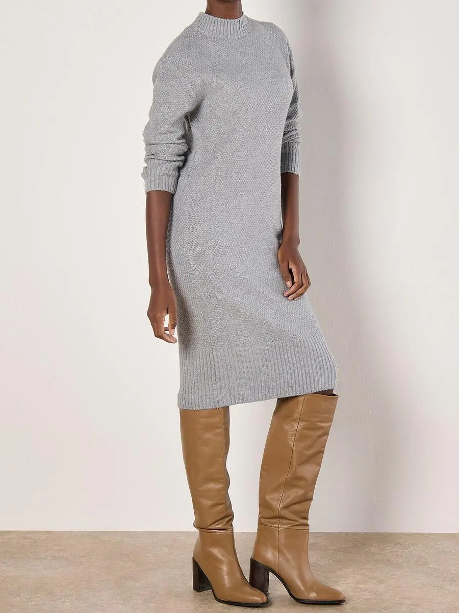 Waffle Knit Midi Dress