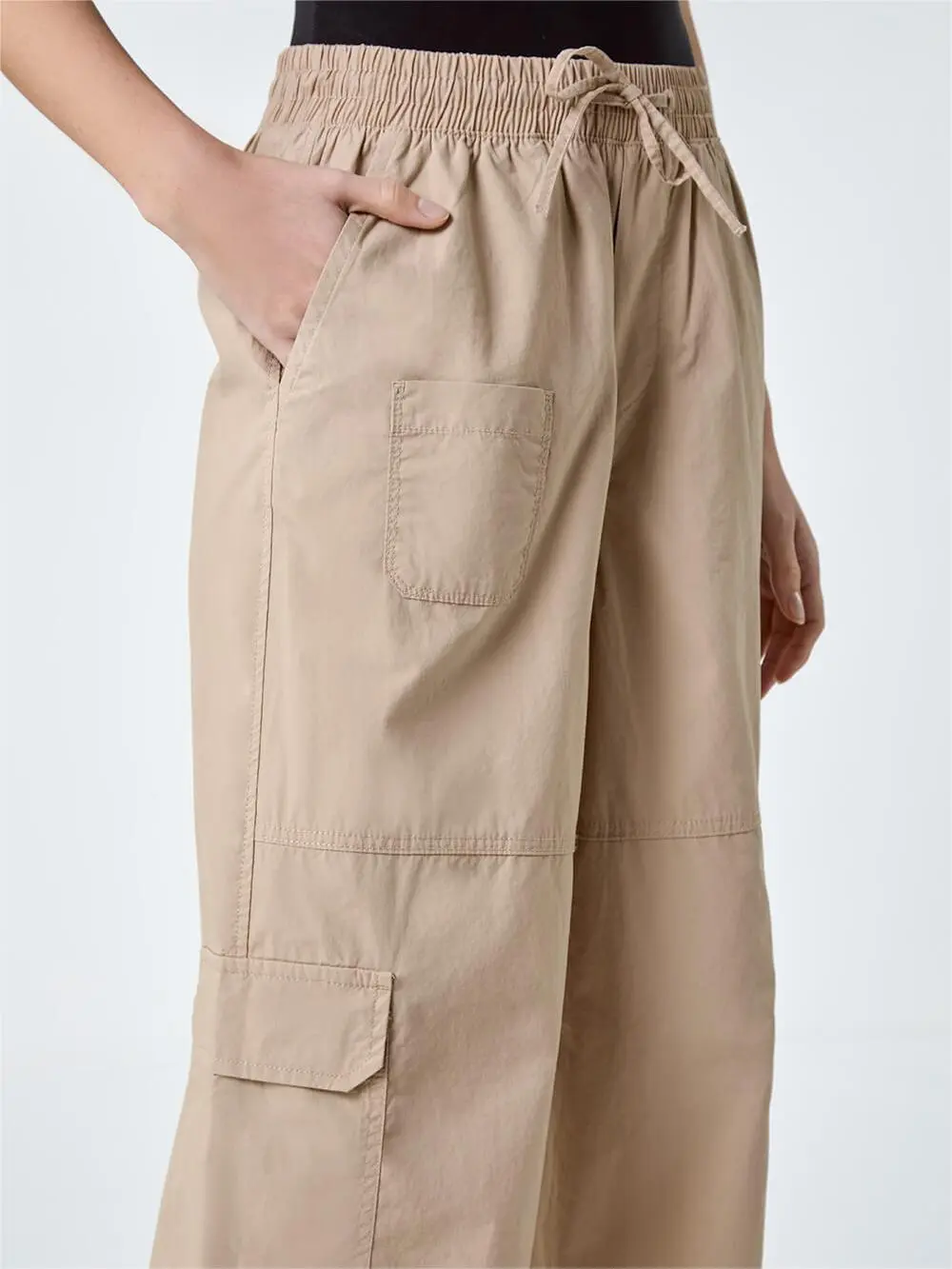 Khaki Lace-Up Trousers