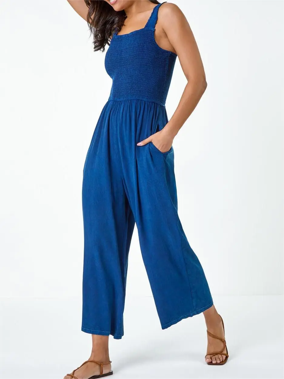 Royal blue casual jumpsuit