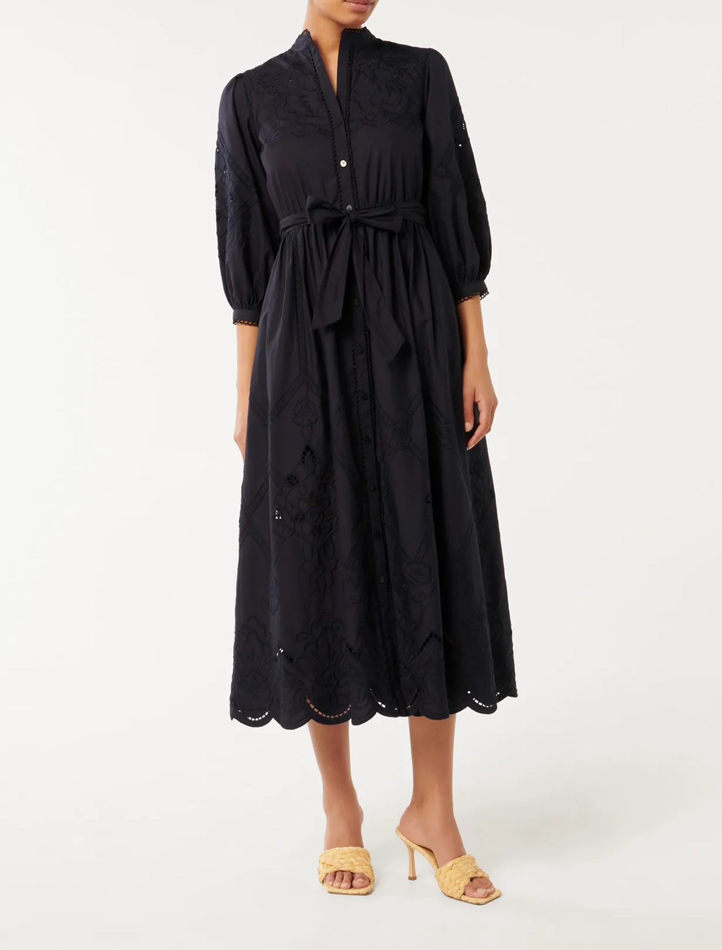 Aisha Broderie Midi Dress