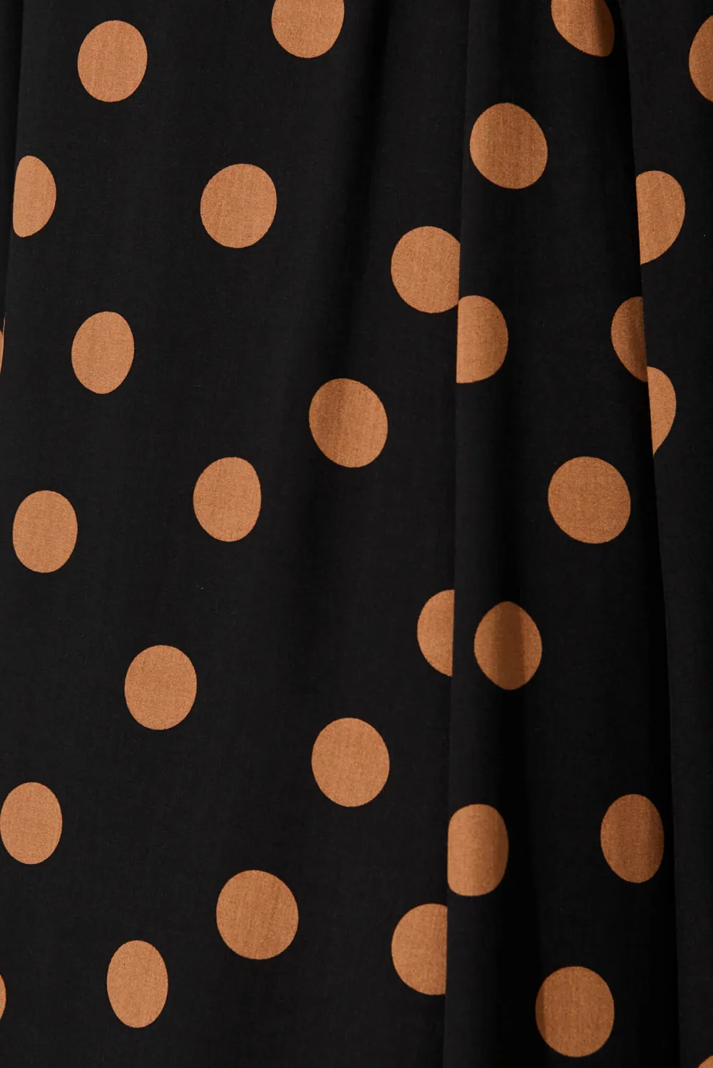 Black Polka Dot Flowy Midi Skirt