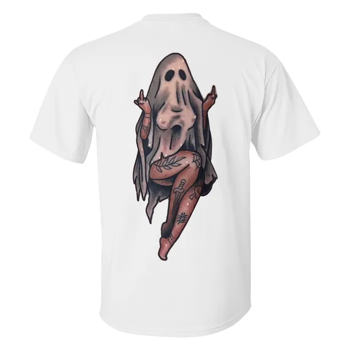 Naughty Sexy Naked Lady Ghost Print Men's T-shirt