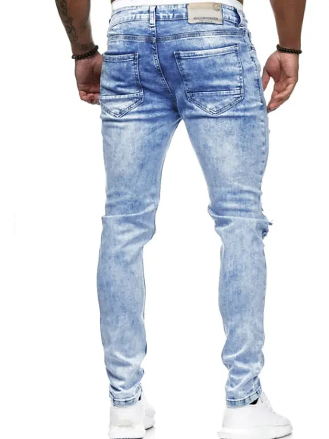 Men's Stylish Sporty Casual Sporty Streetwear Comfort Jeans Trousers Denim Daily Sports Pants