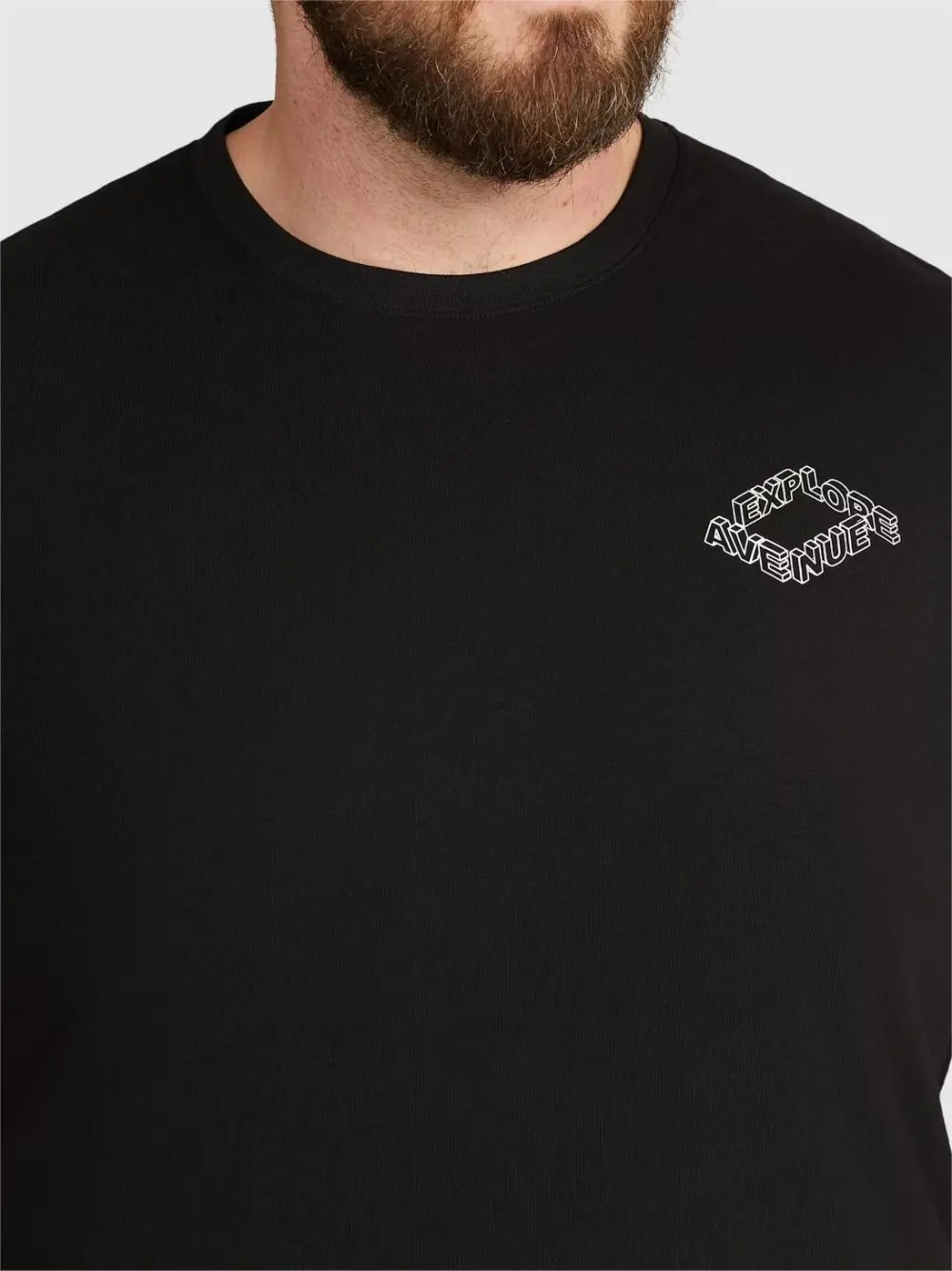 BLACK EXPLORE CREW NECK TEE