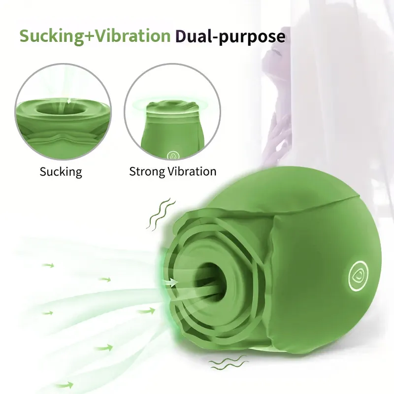 Matcha Green Rose Toy Vibrator Classic Sucking Vibrator 10 Frequency