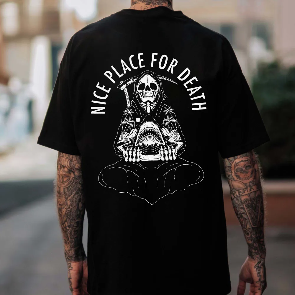 Nice Place For Death Printed Men's T-shirt