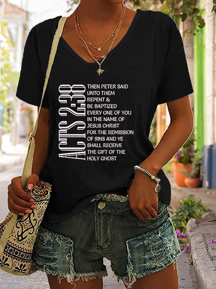 Acts 2:38 Shirt, Bible Verse T-Shirt, Christian Gift, Scripture Shirt, Holy Ghost T-Shirt, Pentecostal T-Shirt, Christian Gift, Baptized Tee
