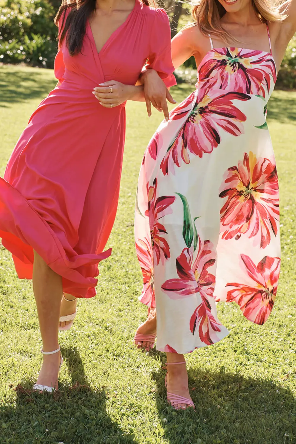 White Based Floral Print Slip Maxi Dress