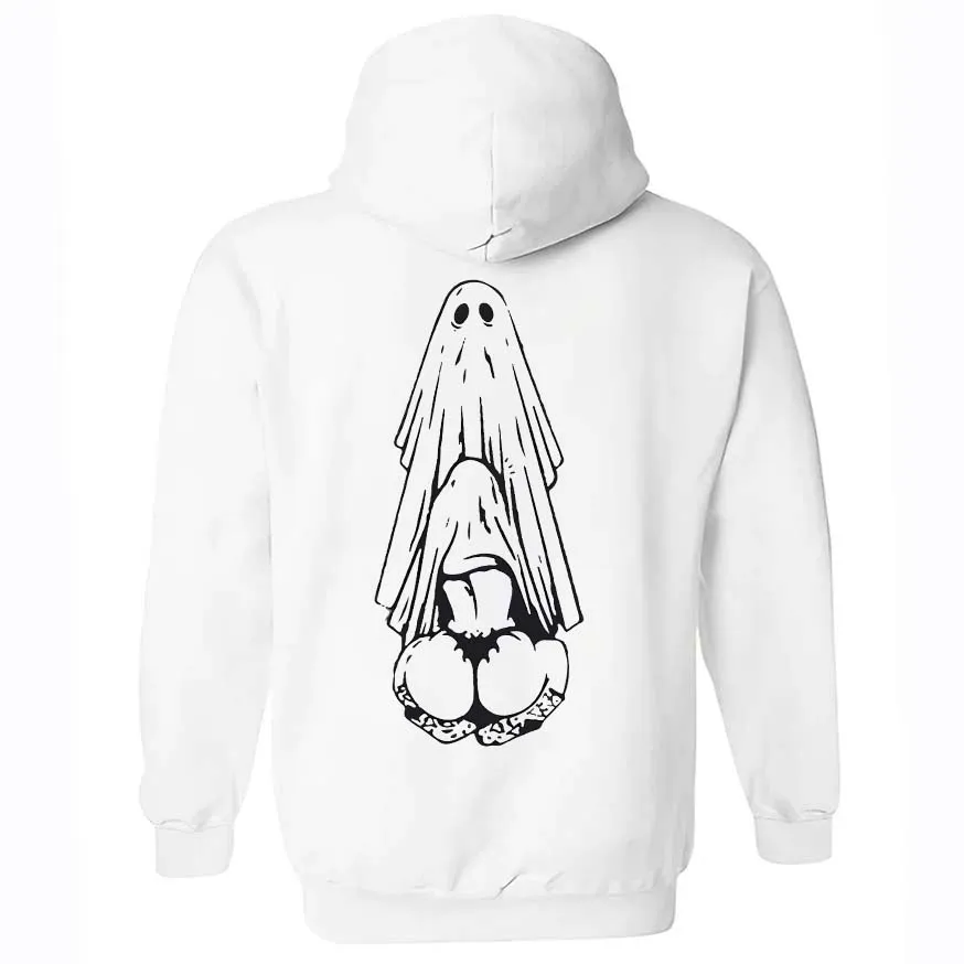 Ghost Butt Temptation Printed Men's Loose Hoodie