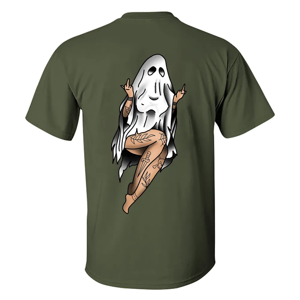Naughty Sexy Naked Lady Ghost Printed Men's T-shirt