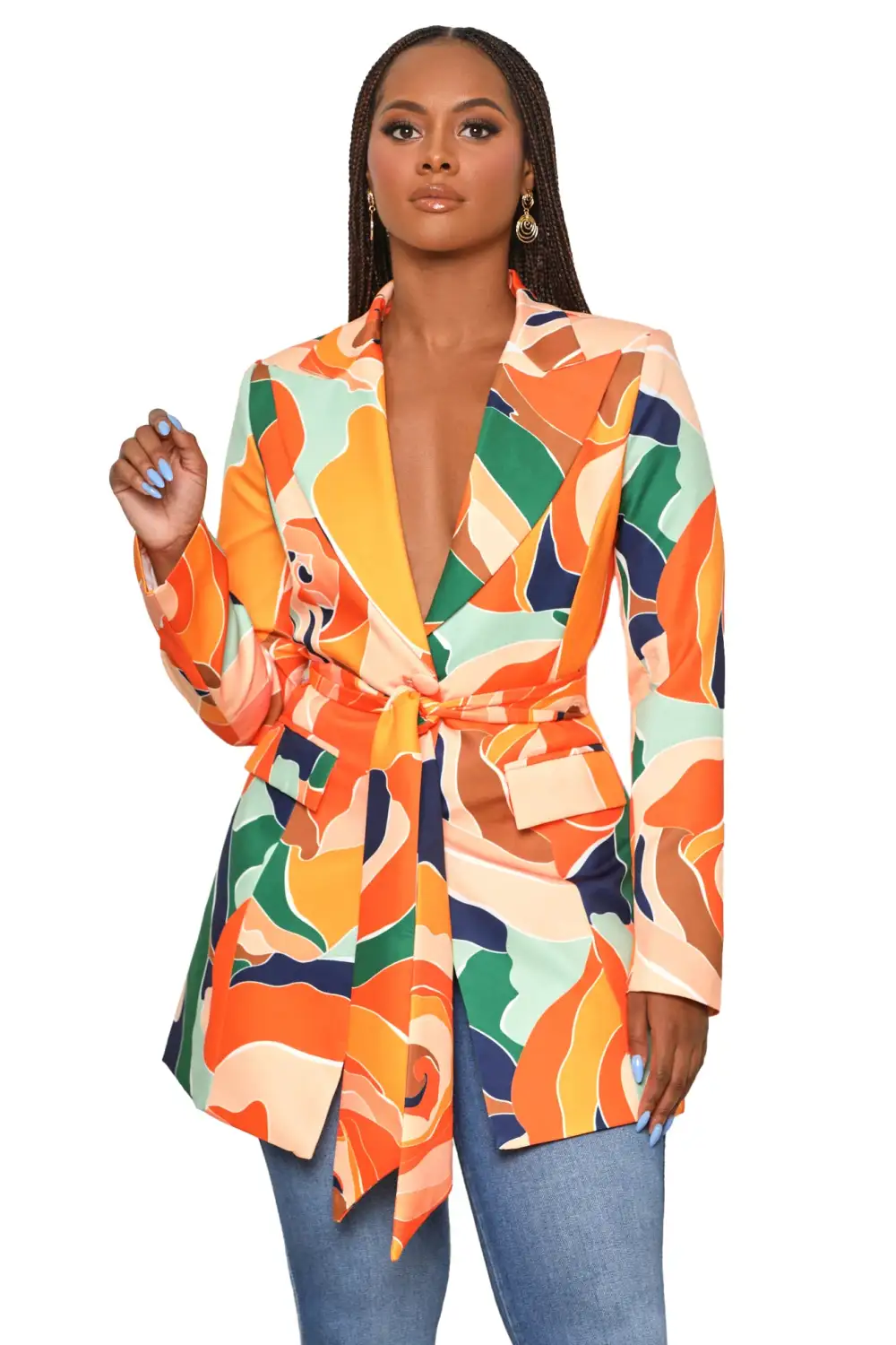 Artsy Babe Blazer (Orange Multi)