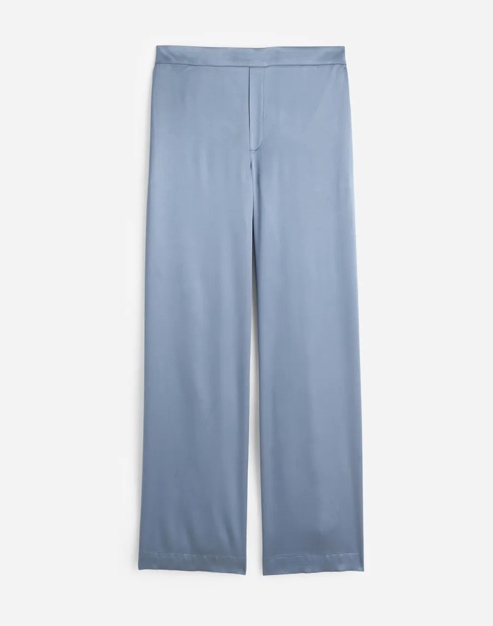 Pull-On Straight Pants in Stretch Satin