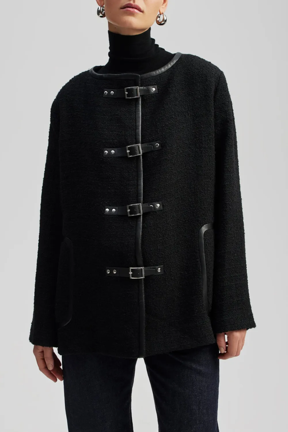 Toggle Fastened Wool Blend Jacket