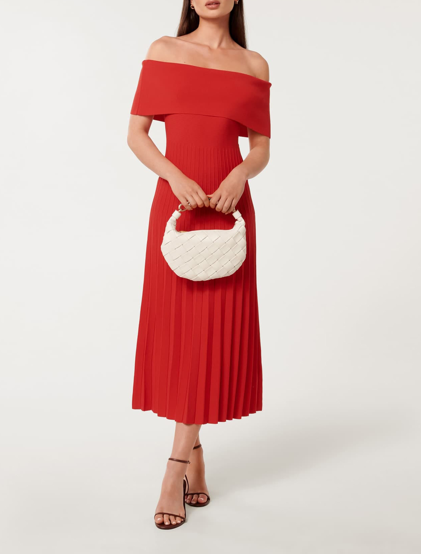 Skye Bardot Knit Midi Dress