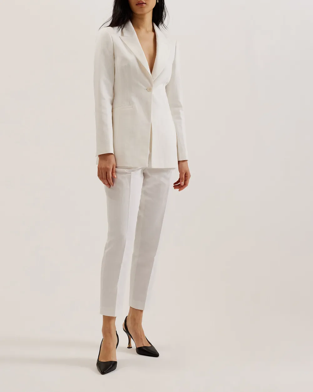 Musub Tailored Jacket With Faux Pockets White