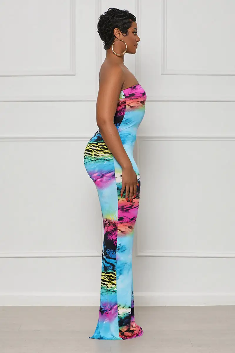 Evening Glow Tube Dress (Blue Multi)-FINAL SALE