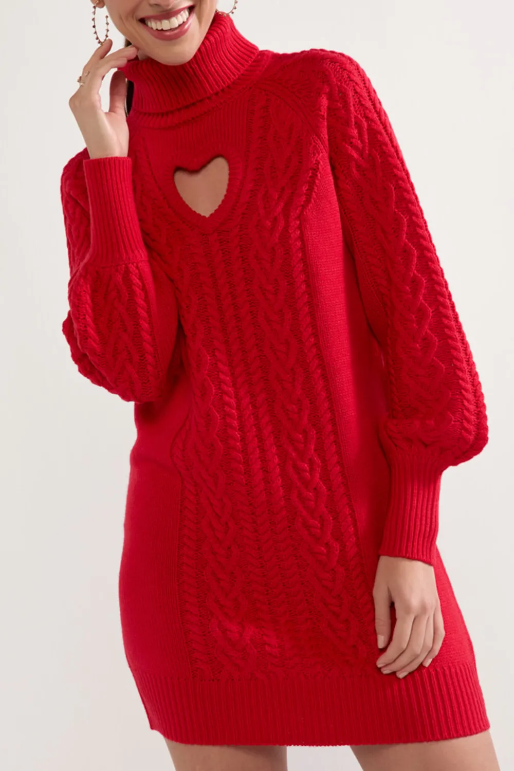 Debra Heart Cutout Mini Sweater Dress