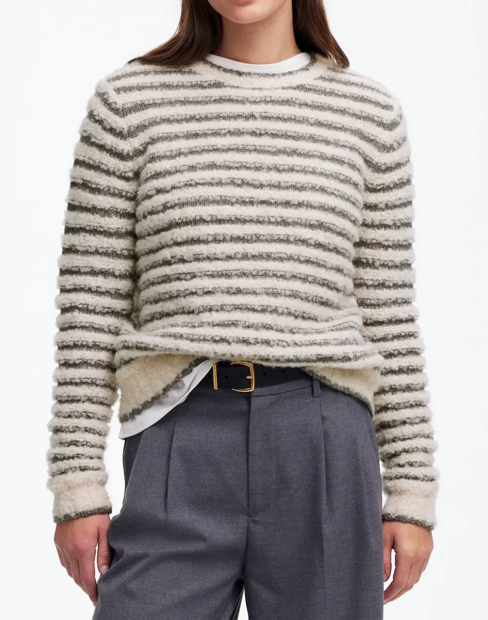 Bouclé-Knit Crewneck Sweater