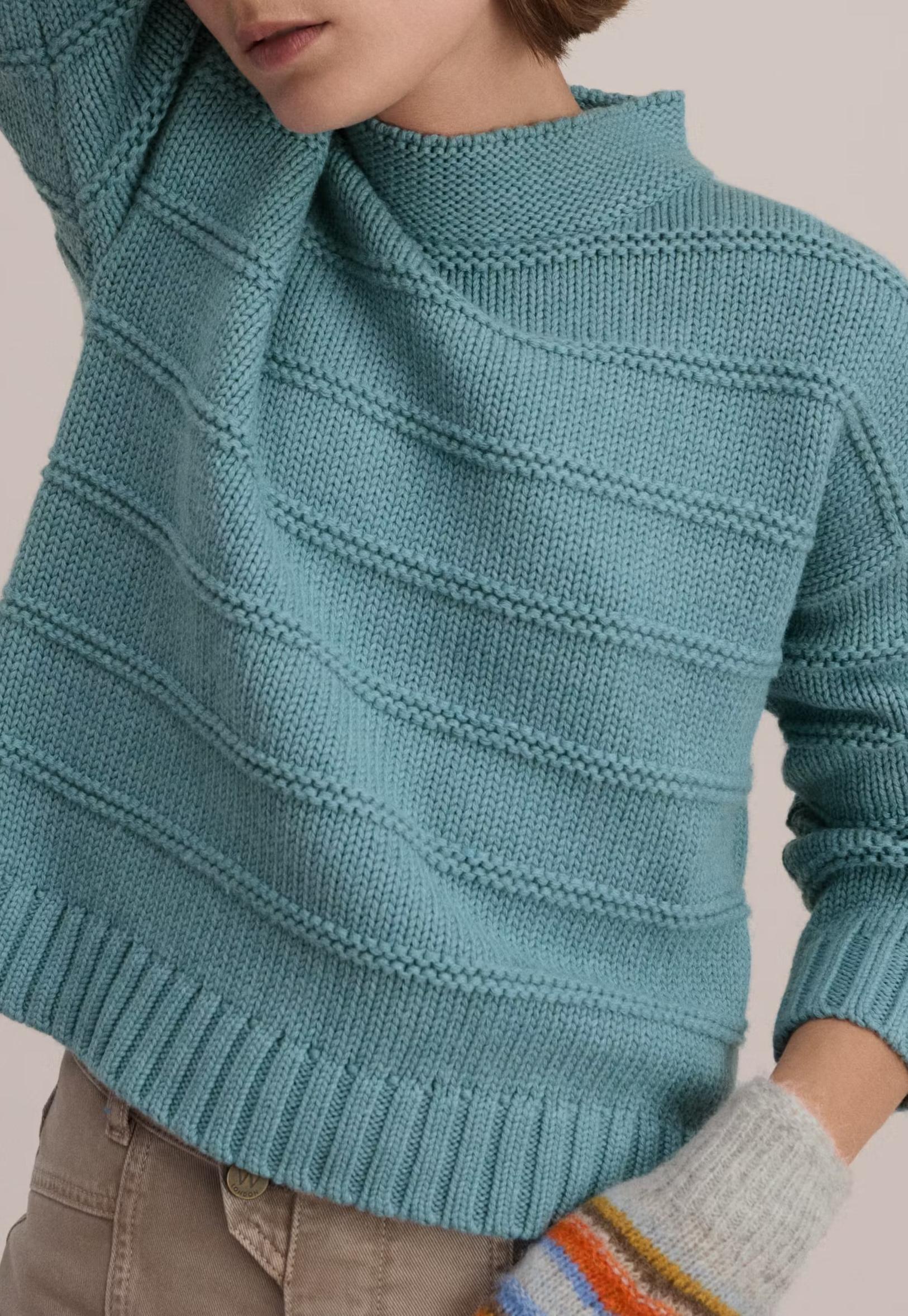 Stripe-stitch sweater
Wool & organic cotton