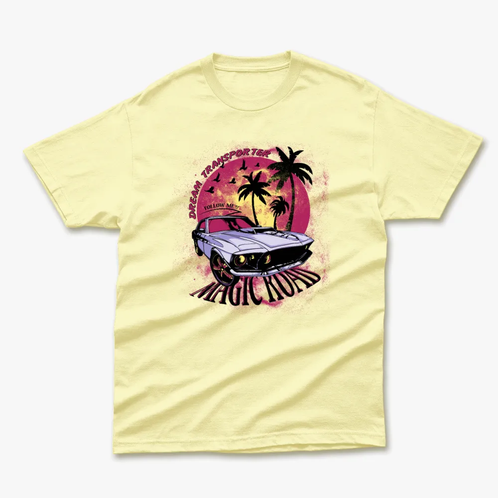 Retro Summer Magic Road Printed T-Shirt