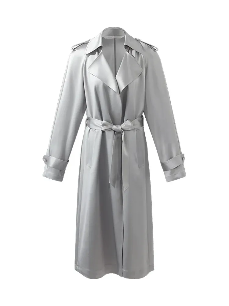 Acetate Women Trench Coat With Belt