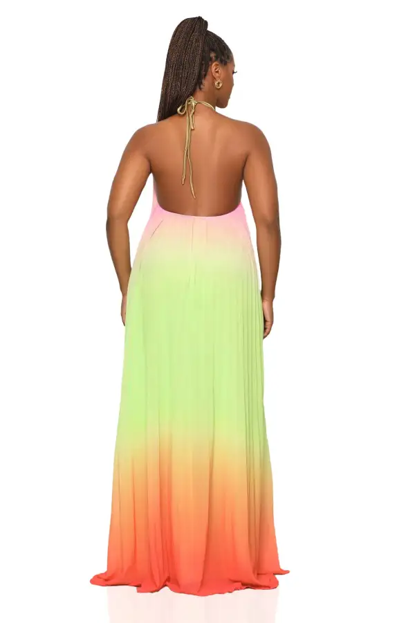 Ombre Halter Dress (Pink Multi)