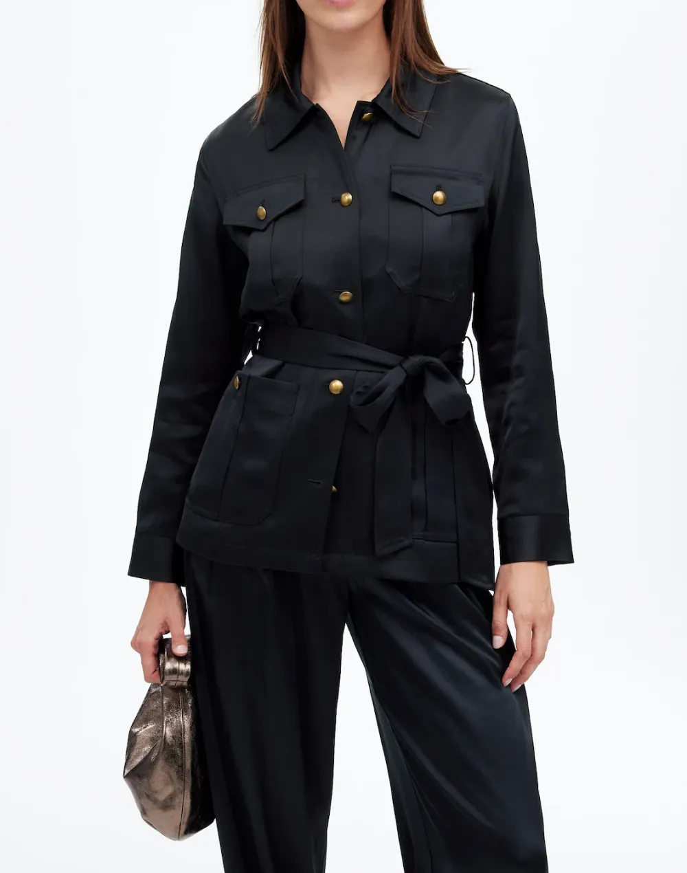 Double-Faced Satin Safari Jacket