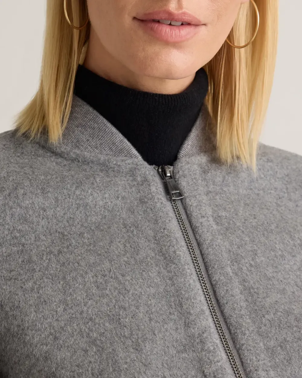 Double-Faced Merino Wool Bomber Jacket