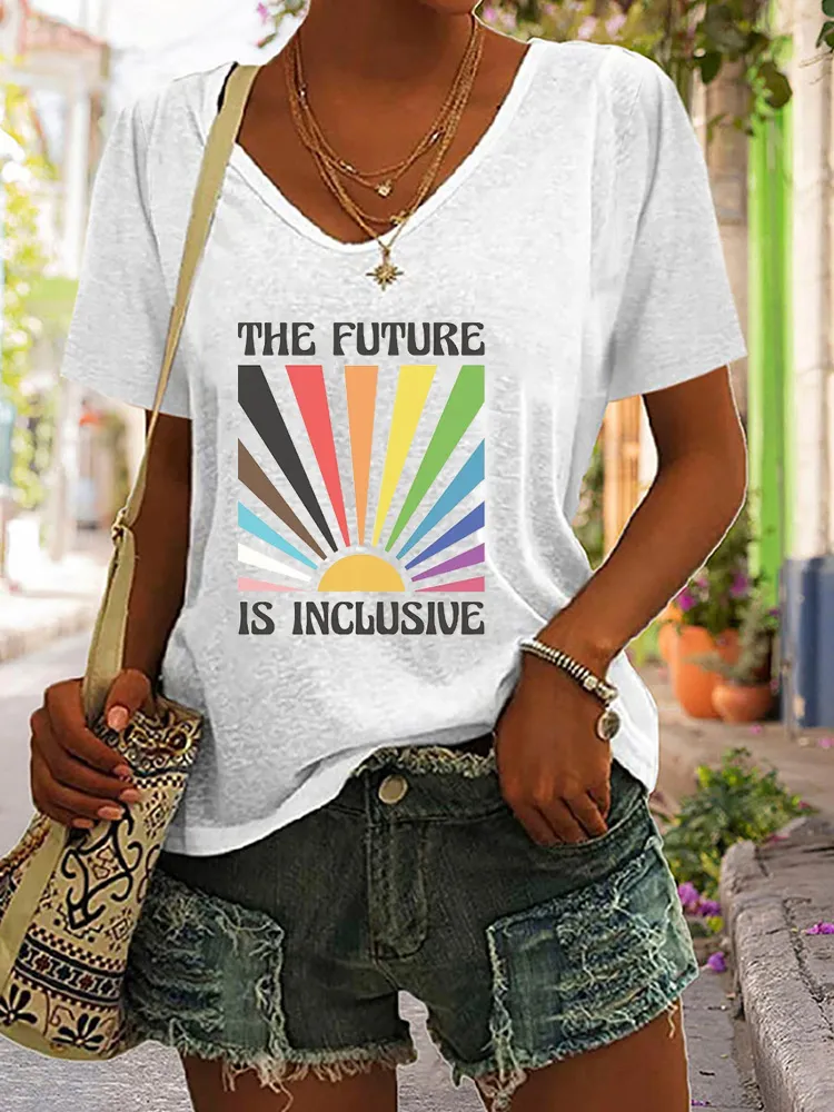 T-Shirt The Future Is Inclusive Shirt, Rainbow Pride Tee, Trans Rights Top