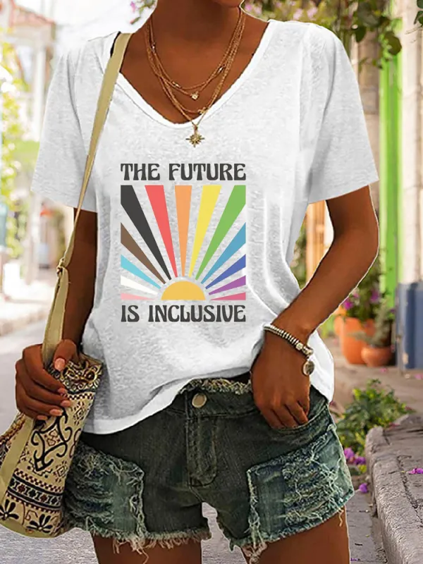 T-Shirt The Future Is Inclusive Shirt, Rainbow Pride Tee, Trans Rights Top