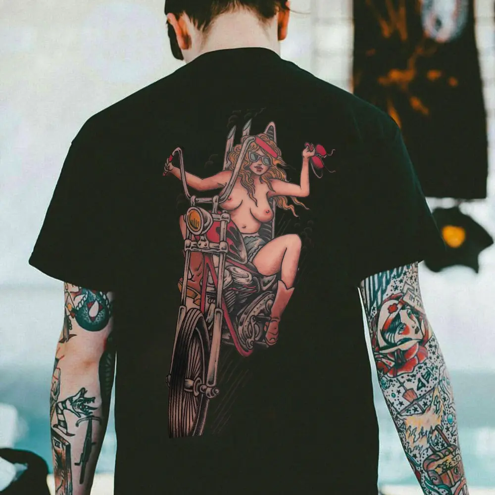 Motorbike Riding Printed Men's T-shirt