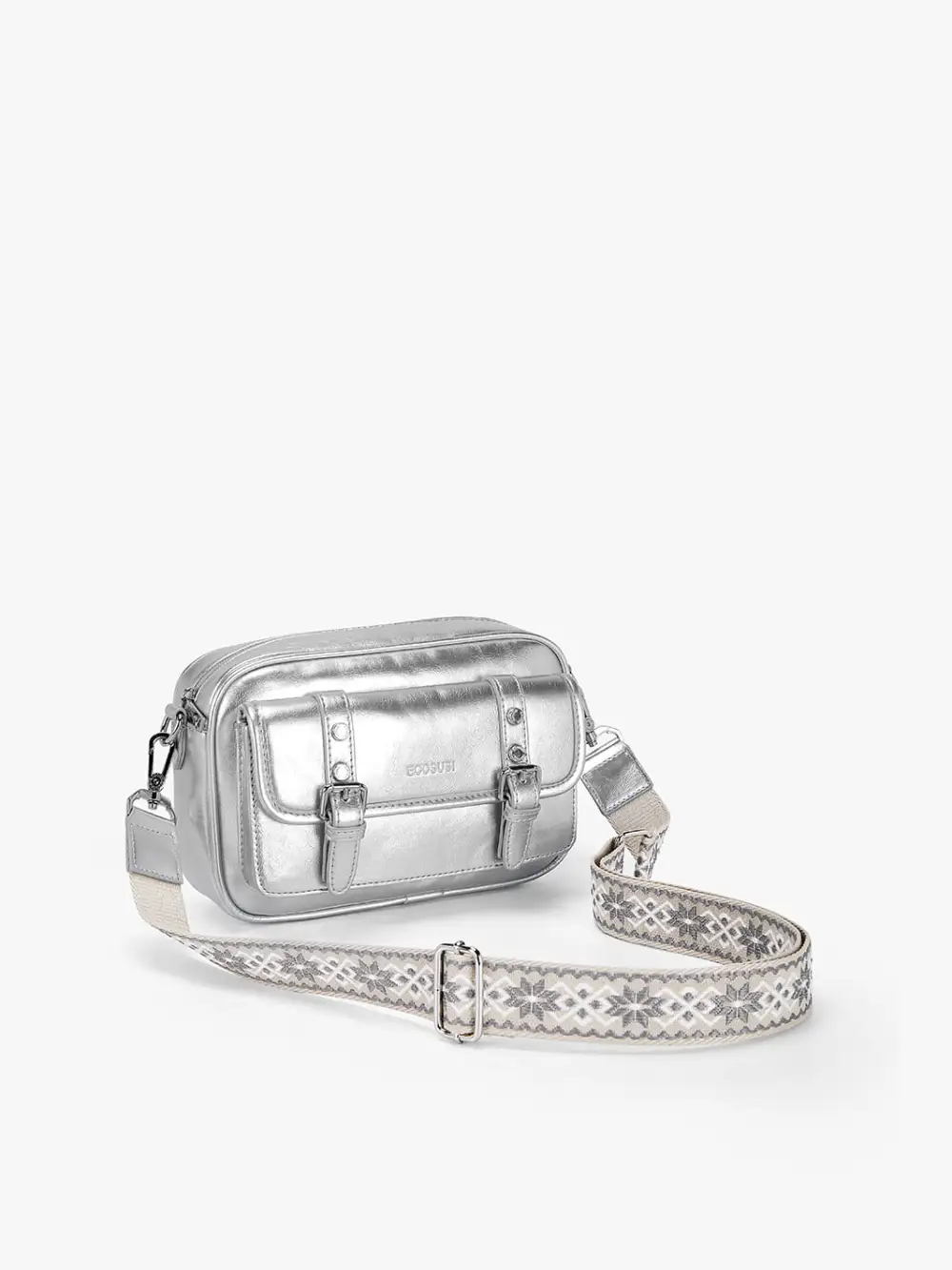 Mia Wide Strap Vegan Leather Crossbody Bag