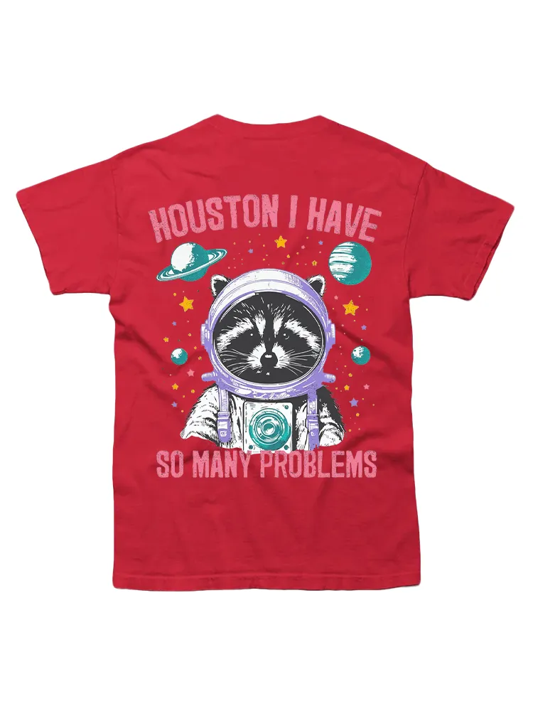 Cat Astronaut Print T-Shirt