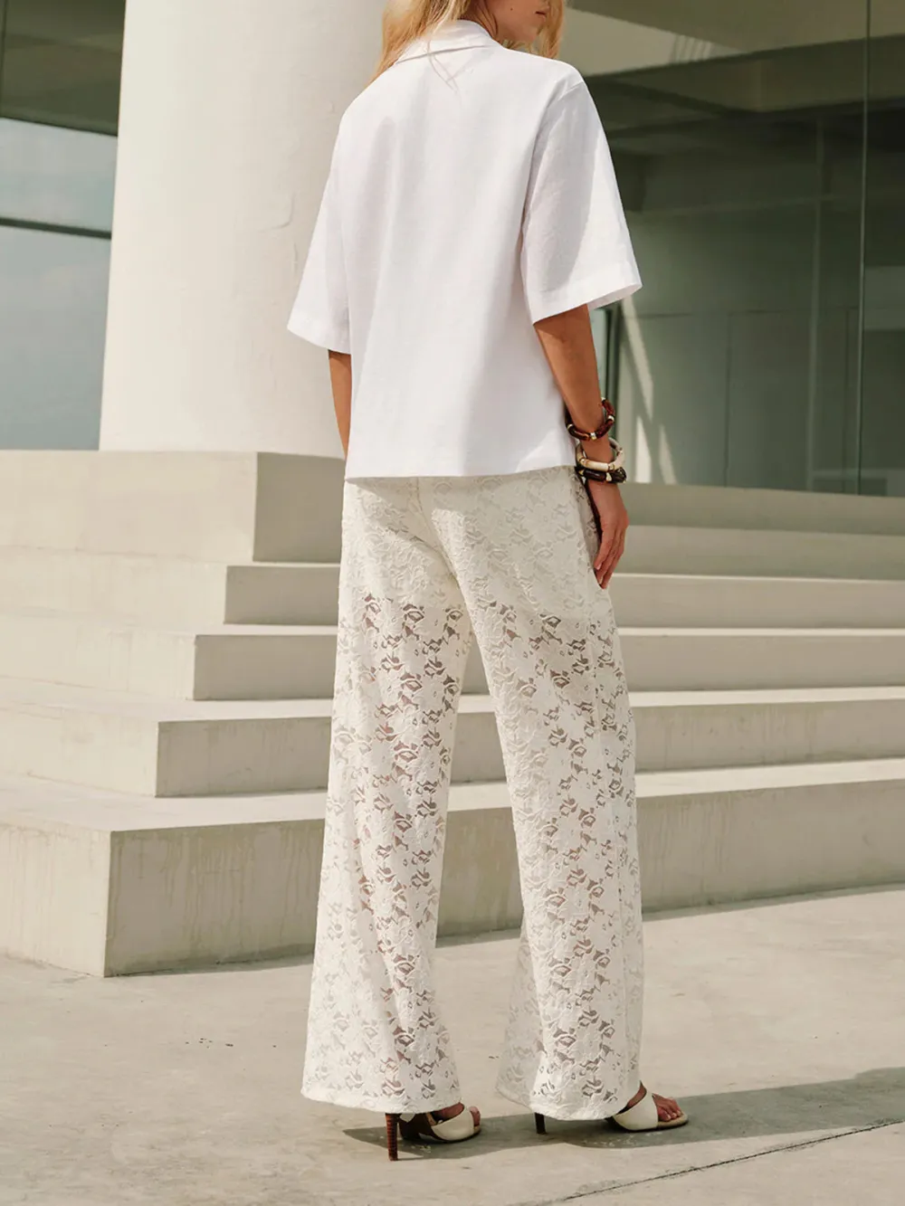 Single Button Half Sleeve Blouse