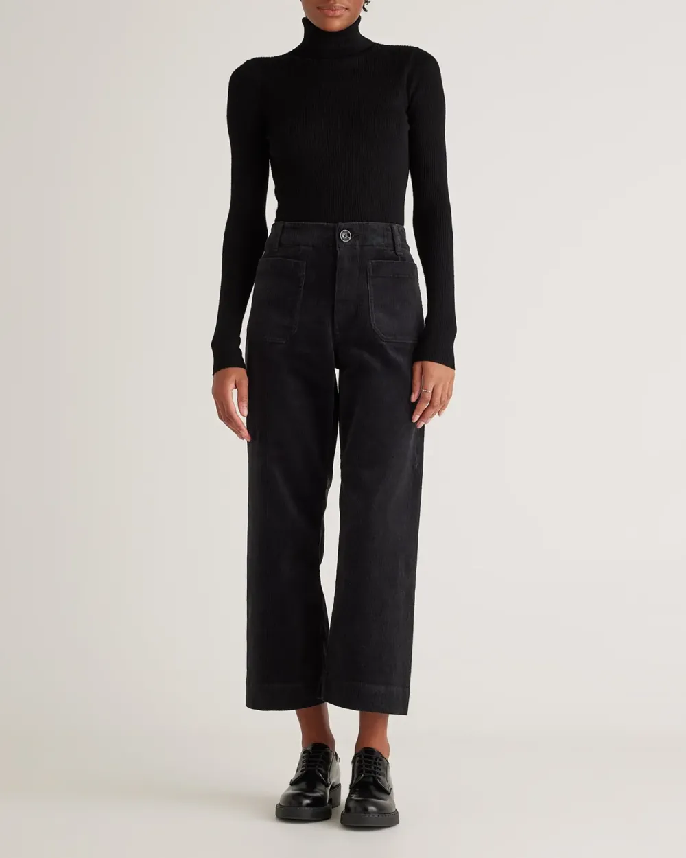 Corduroy Cropped Wide Leg Pants