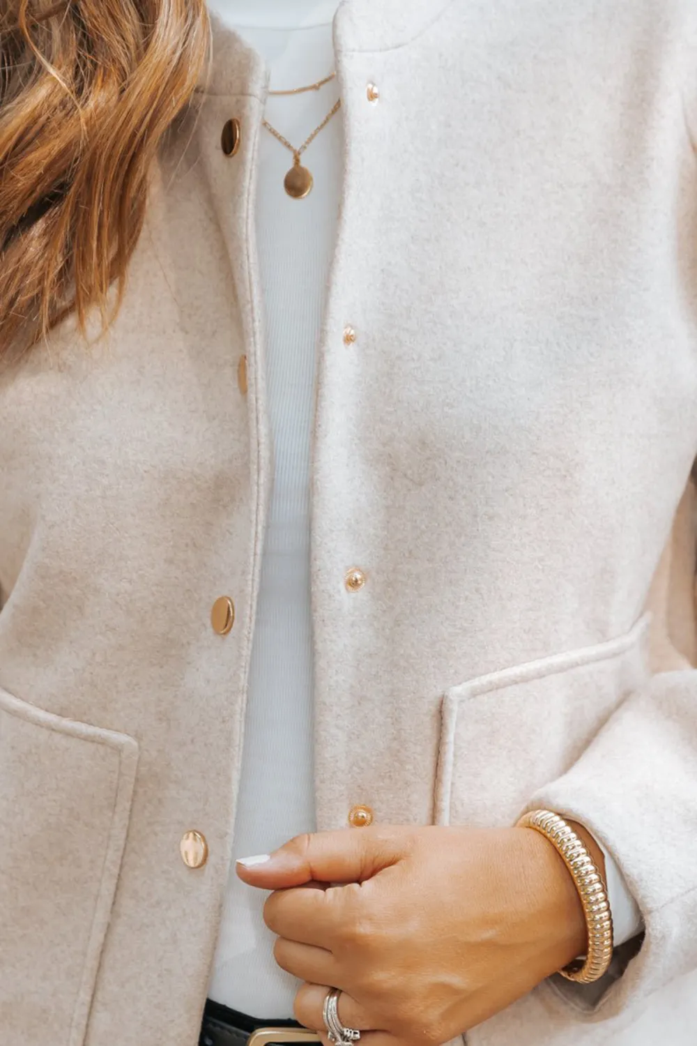 Effortless Beige Bomber Jacket