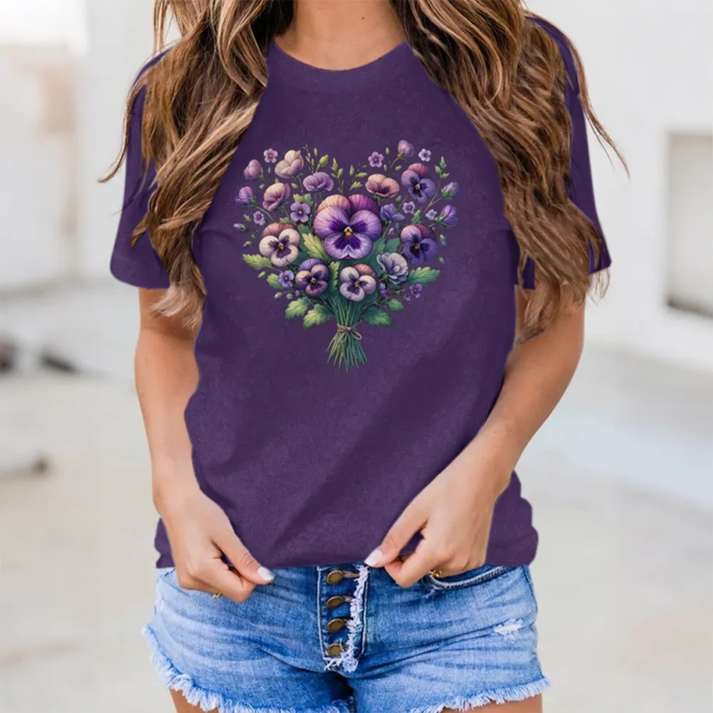 Women'S Memories Matter Alzheimer'S Awareness Round-Neck Short-Sleeved T-Shirt