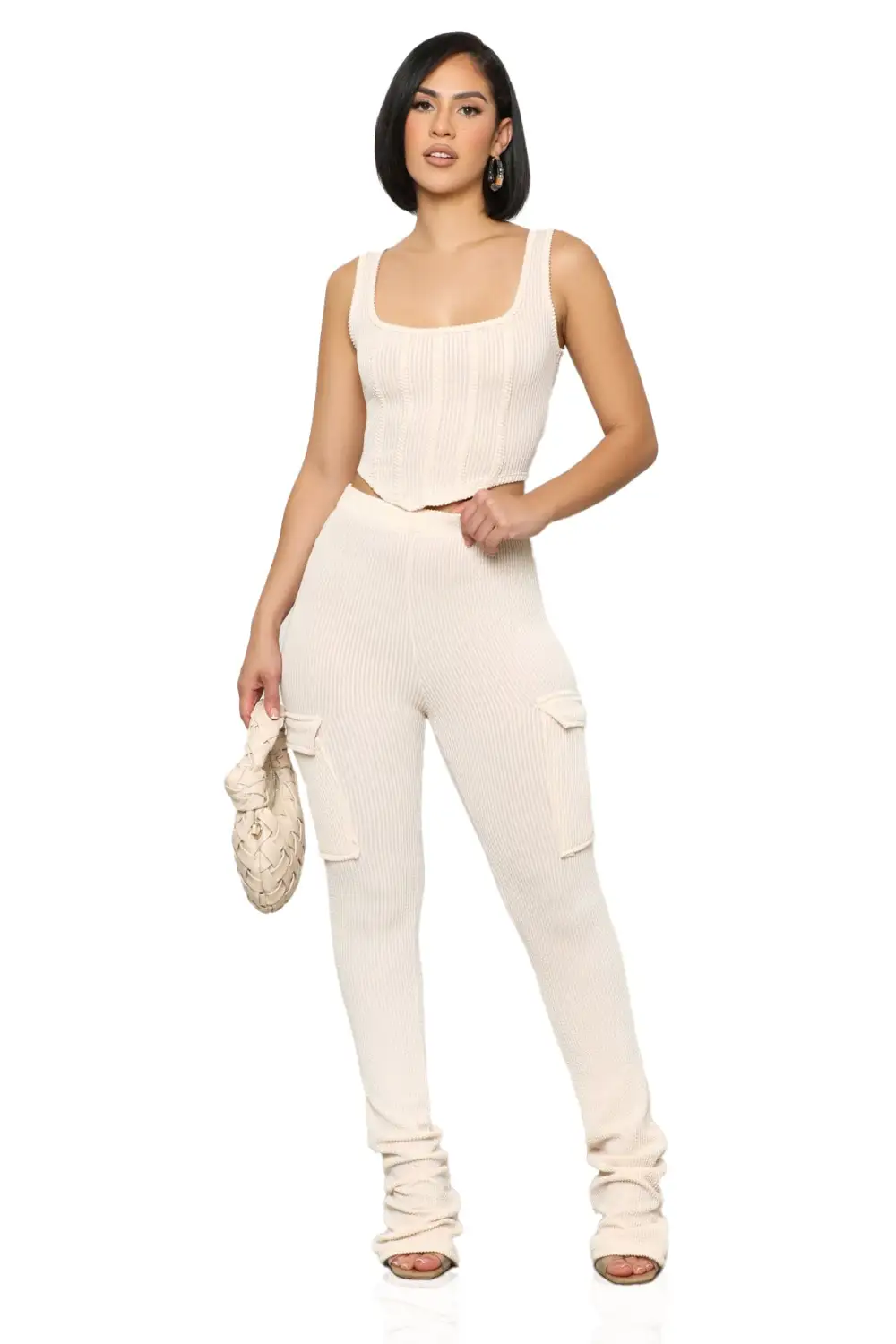 The One Ribbed Set (Cream)