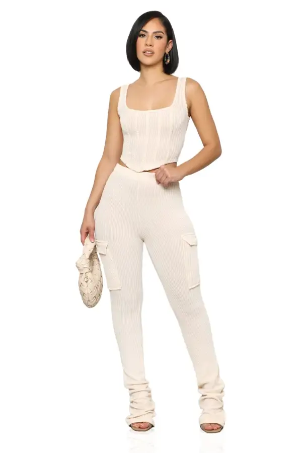 The One Ribbed Set (Cream)