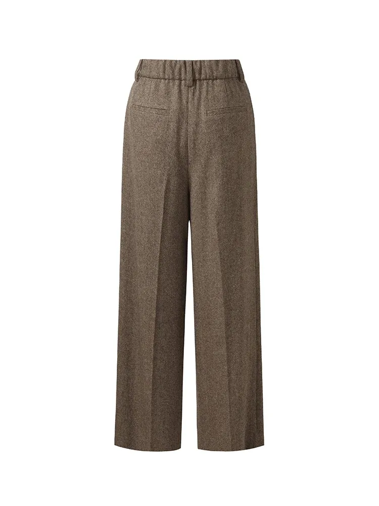 100% Washable Wool Women Full Length Pants