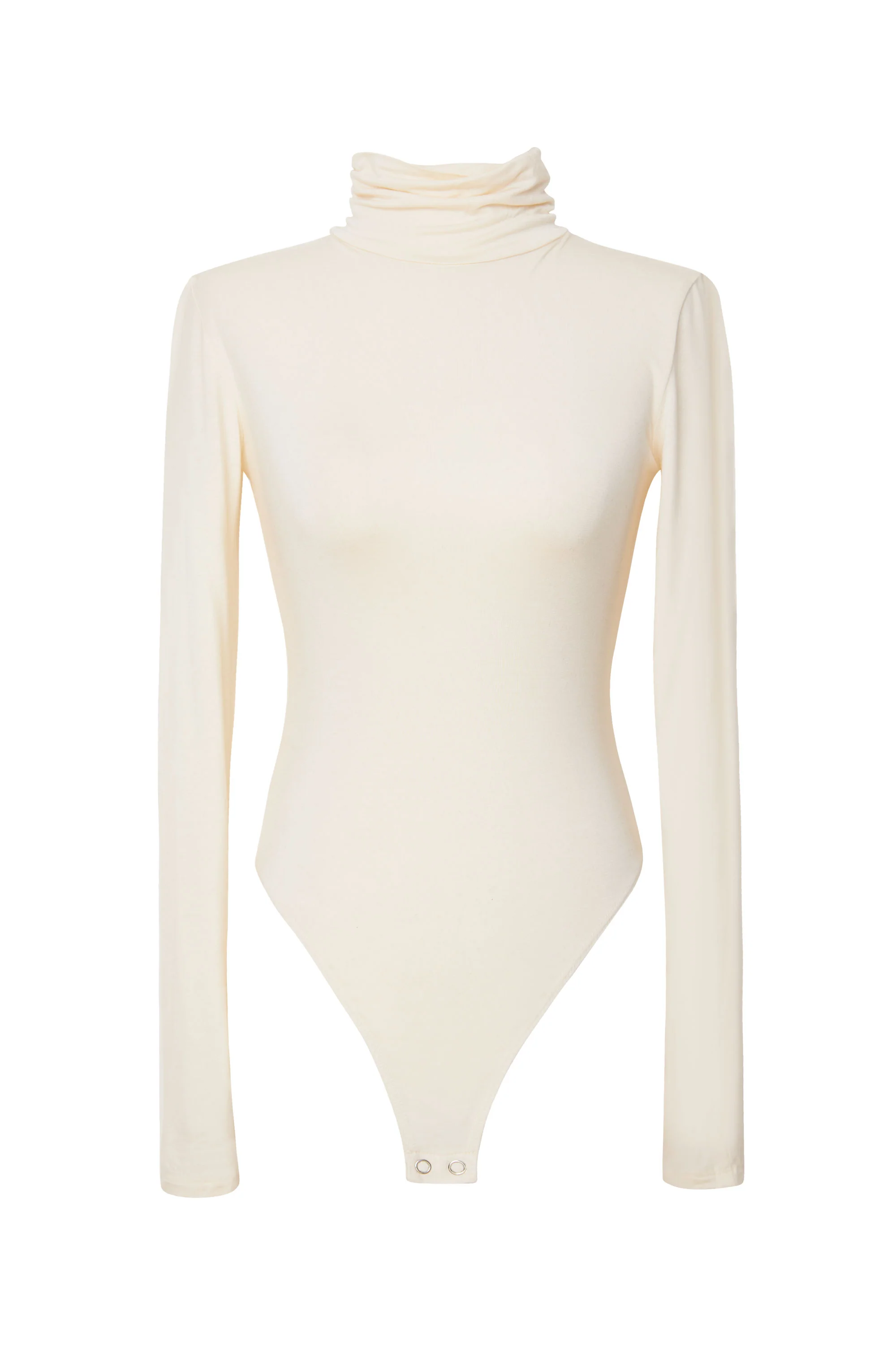 Cream Long Sleeve Turtleneck Bodysuit