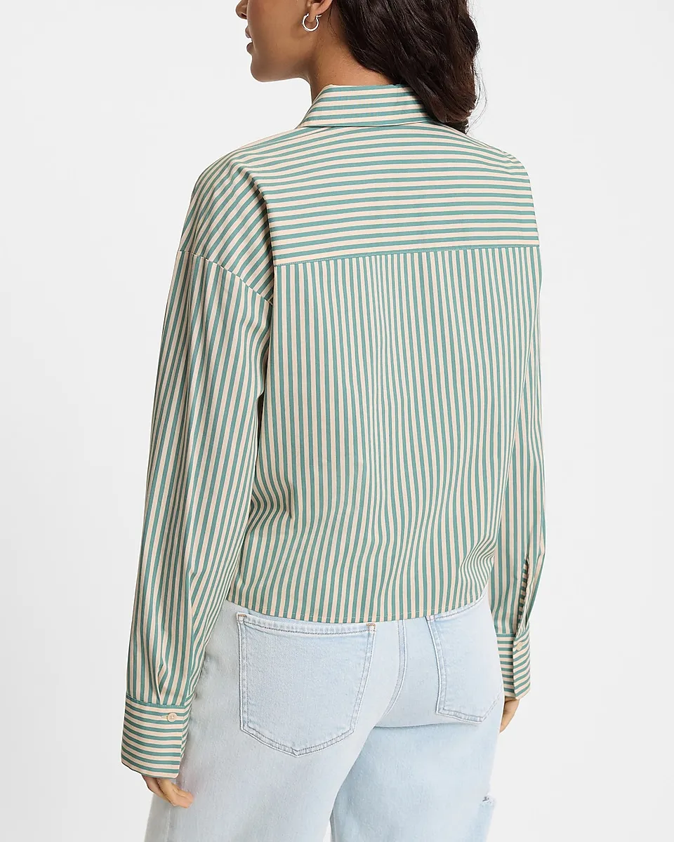 Striped Cropped Portofino Shirt