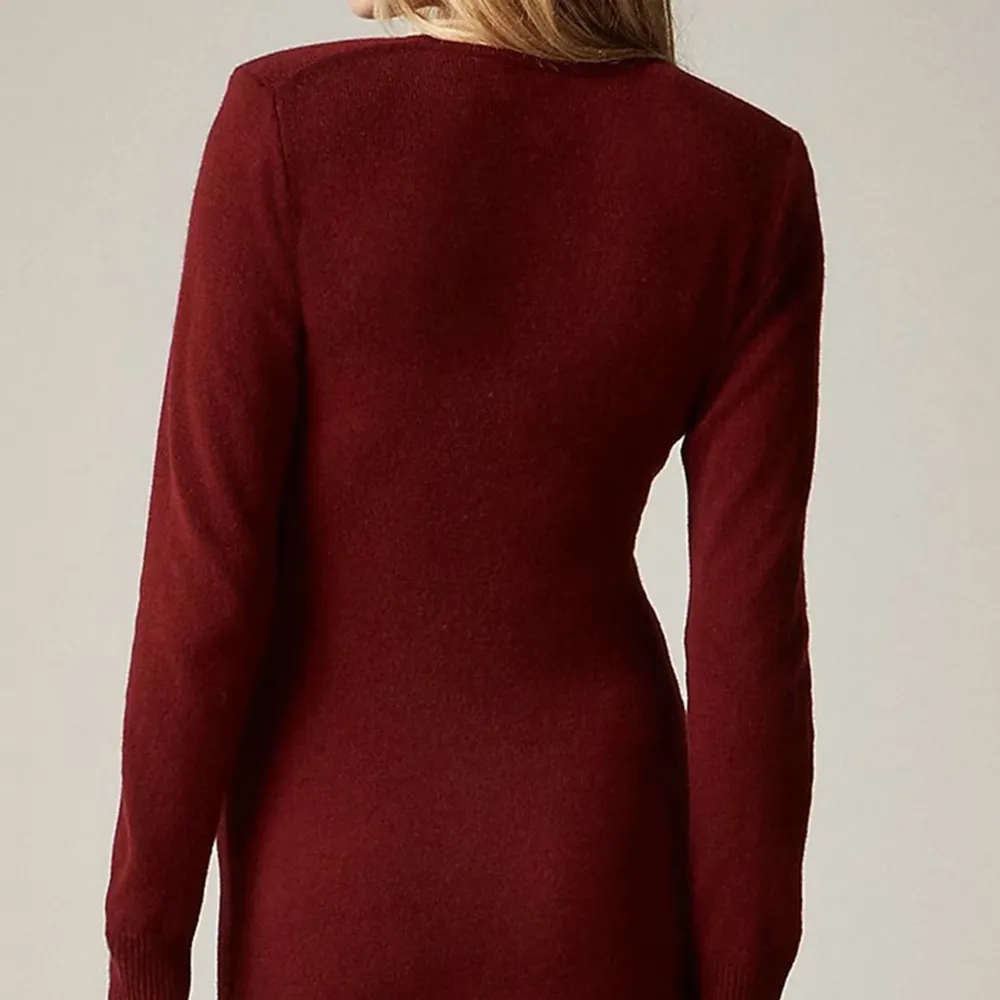 Crew Neck long-sleeve cashmere sweater-dress